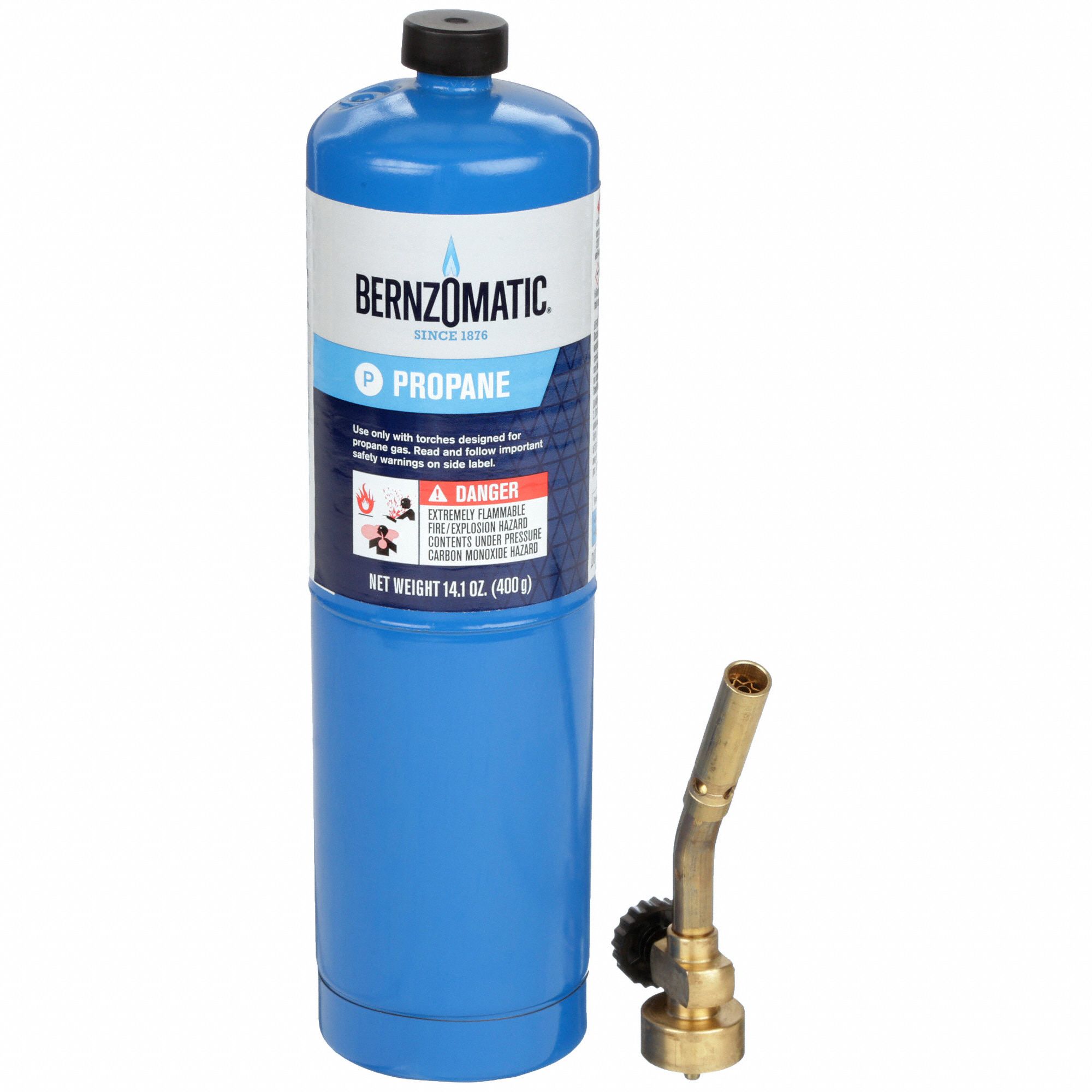 BERNZOMATIC Pencil Hand Torch W/ Cylinder, Propane, Manual, 3,400°F Propane Temp. 33V973UL100