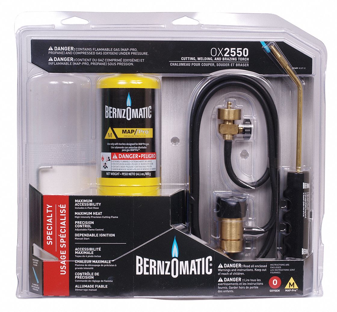 BERNZOMATIC Adjustable Torch Kit, Manual (Striker Included), 5193 MAPP ...