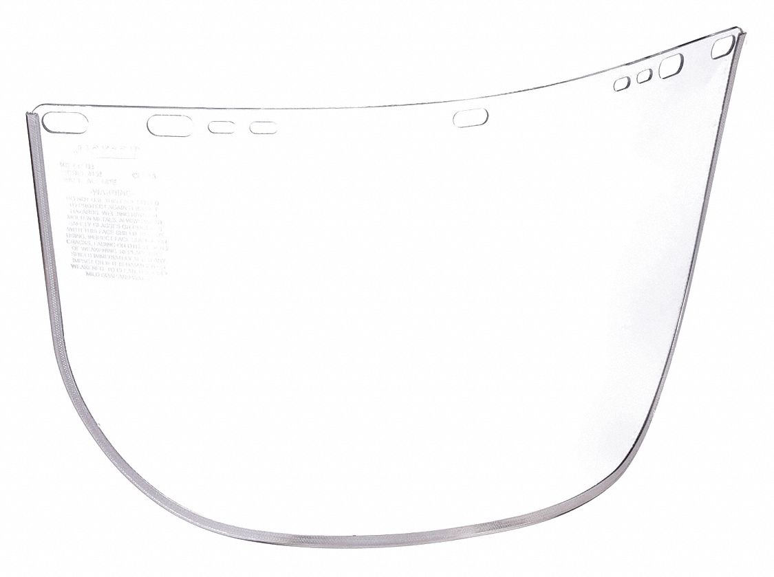 Face Shield Visor: 15 1/2 in Overall Wd, 8 in Overall Ht, 0.06 in Overall Thick