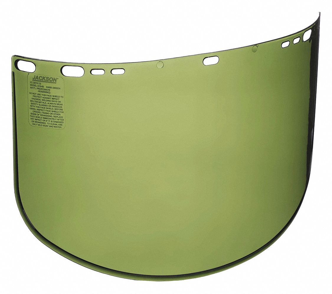 JACKSON SAFETY, Green, Uncoated, Face Shield 33VA2129086 Grainger