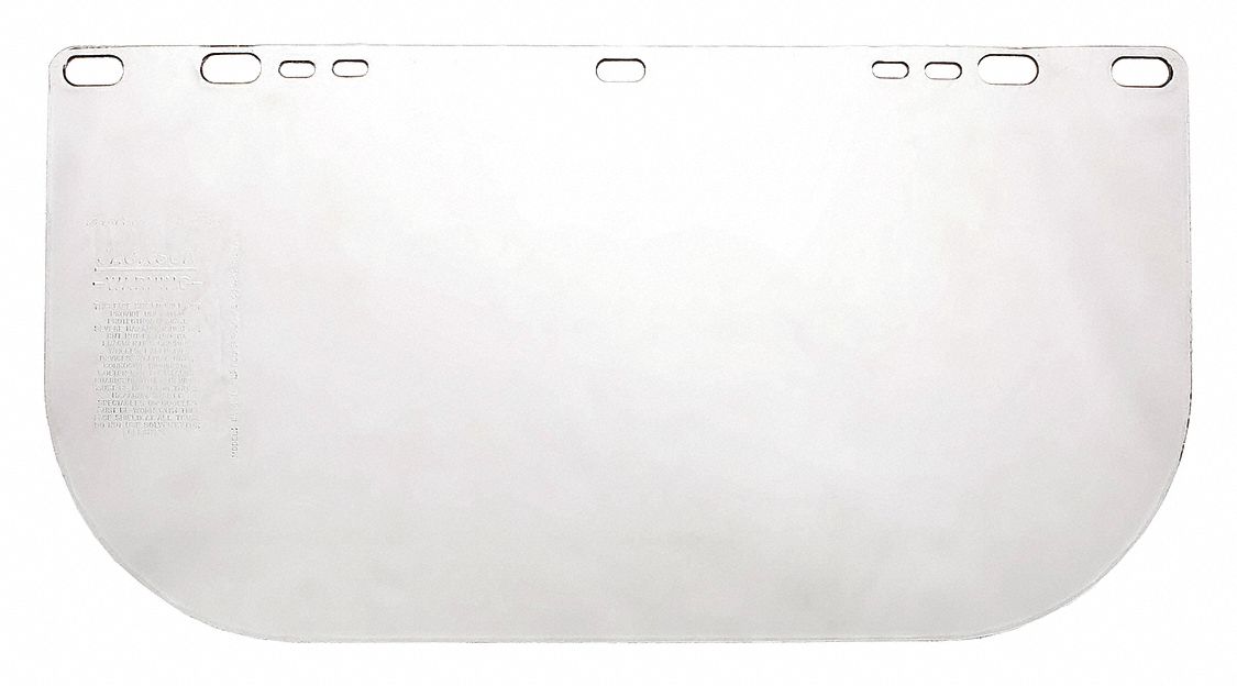 Face Shield Visor: 15 1/2 in Overall Wd, 8 in Overall Ht, 0.04 in Overall Thick