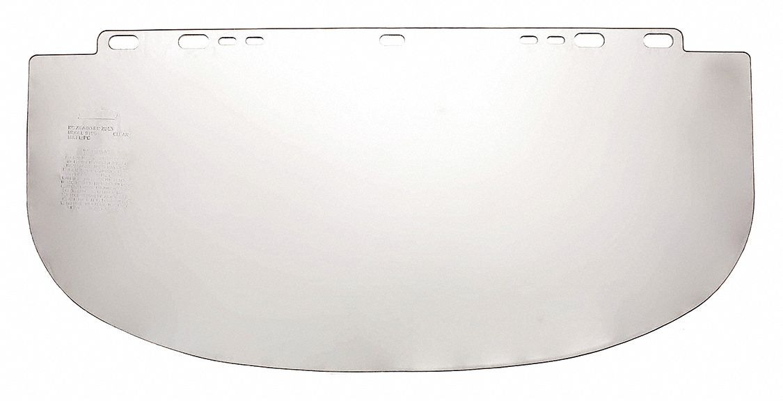 Face Shield Visor: 19 1/4 in Overall Wd, 9 in Overall Ht, 0.06 in Overall Thick