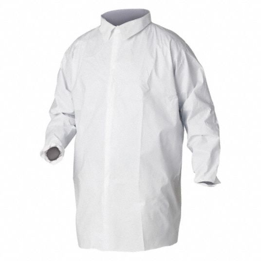 Kleenguard Microporous Film Laminate Mandarin Collar Disposable Lab Coat 33va4044444 7187