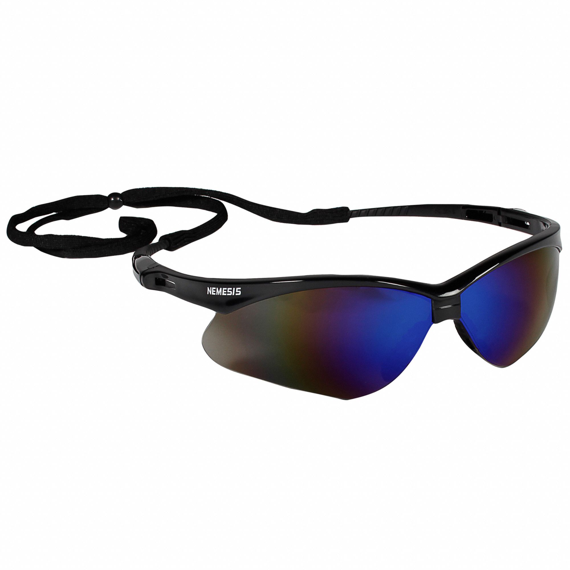 Crews ForceFlex Safety Glasses with Blue Mirror Lens Black Frame