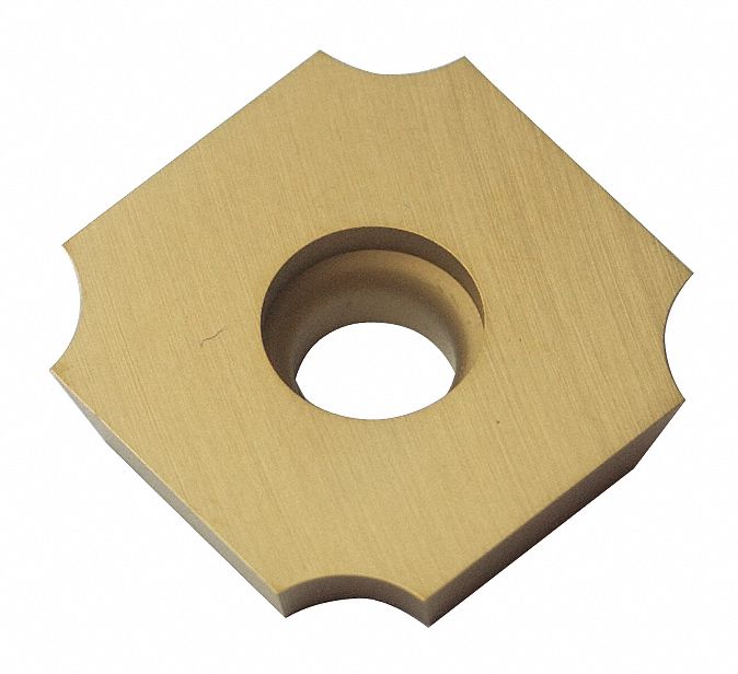 Square Milling Insert: 3/4 in Inscribed Circle, 0.0780 in Corner Radius, 0.188 in Thick