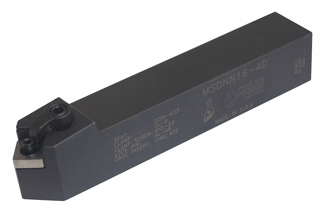 Indexable Turning Toolholder: MSDN Toolholder, SNM. Insert, Square, 6 in Overall Lg, Neutral