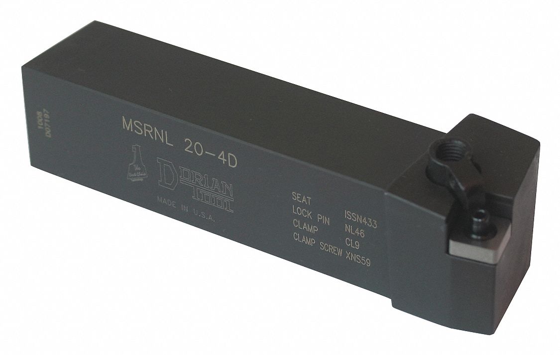 Indexable Turning Toolholder: MSRN Toolholder, SNM. Insert, Square, 6 in Overall Lg