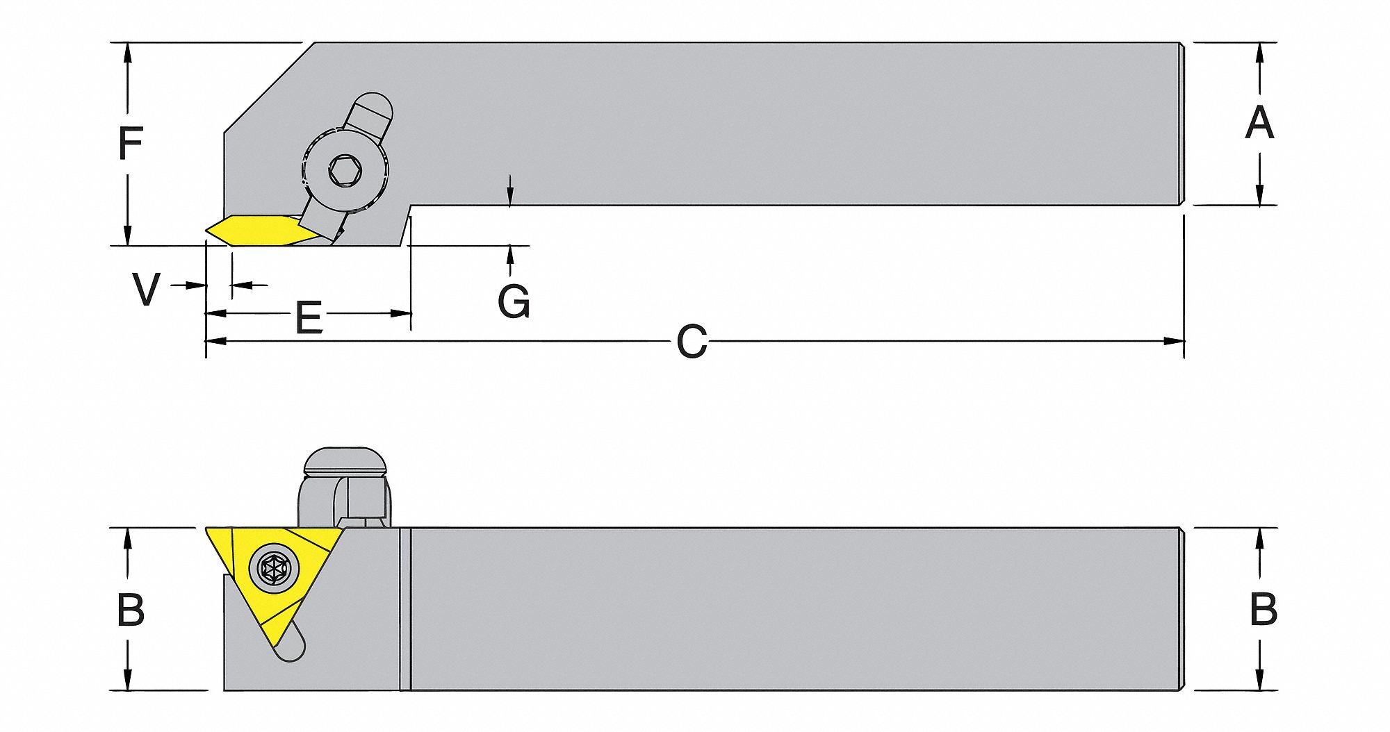 DORIAN Indexable Thread Turning Tool Holder: Right Hand - 33VD92|58036 ...