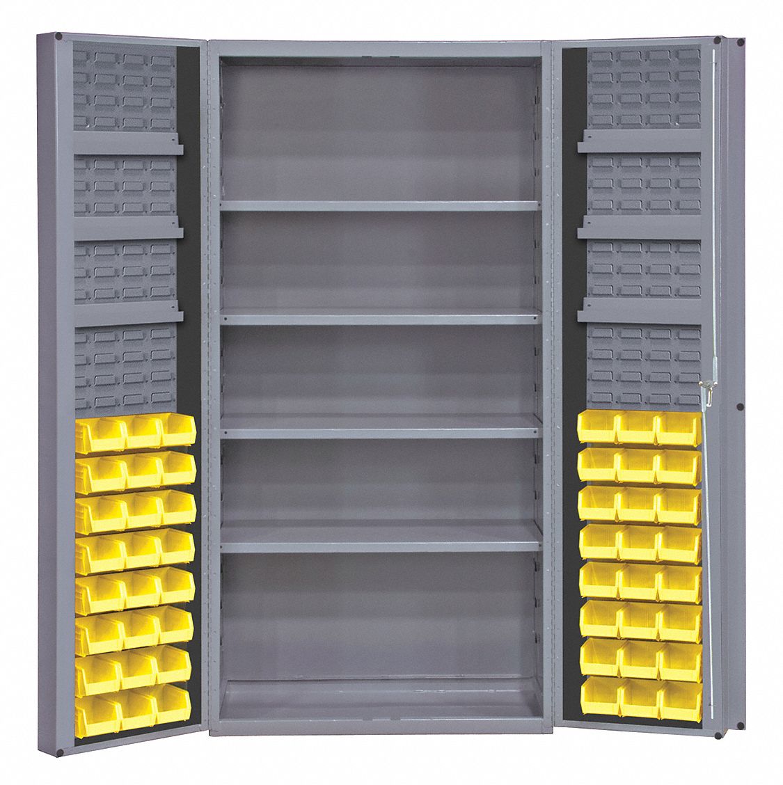 BIN CABINET,YELLOW BIN,14 GA.,13 SHELVES