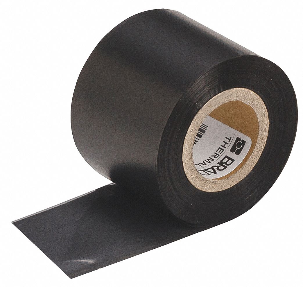 Single-Color Printer Ribbon: 1 9/16 in x 500 ft, Black, Wax/Resin, R4300
