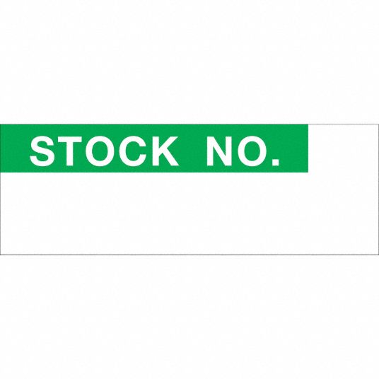 1 1/2 in Wd, 1/2 in Ht, Inventory Control Label - 33VG58|WO-37 - Grainger