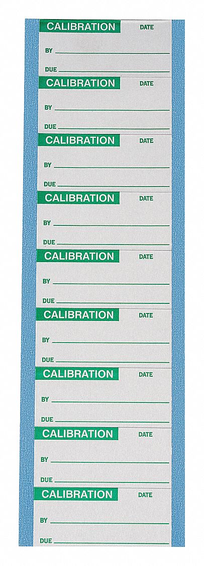 33VG87 - Calibration Label 1 H 2-1/4 W PK9