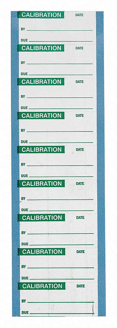 33VG94 - Calibration Label 1 H 2-1/4 W PK9