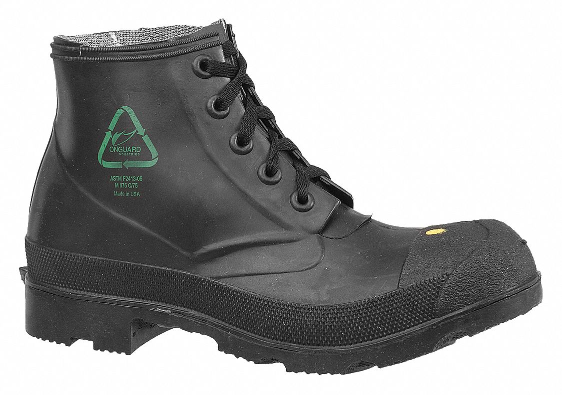 Work Boot: Flat Heel/Good Slip-Resist/Steel Toe/Waterproof, D, 10, 1 PR
