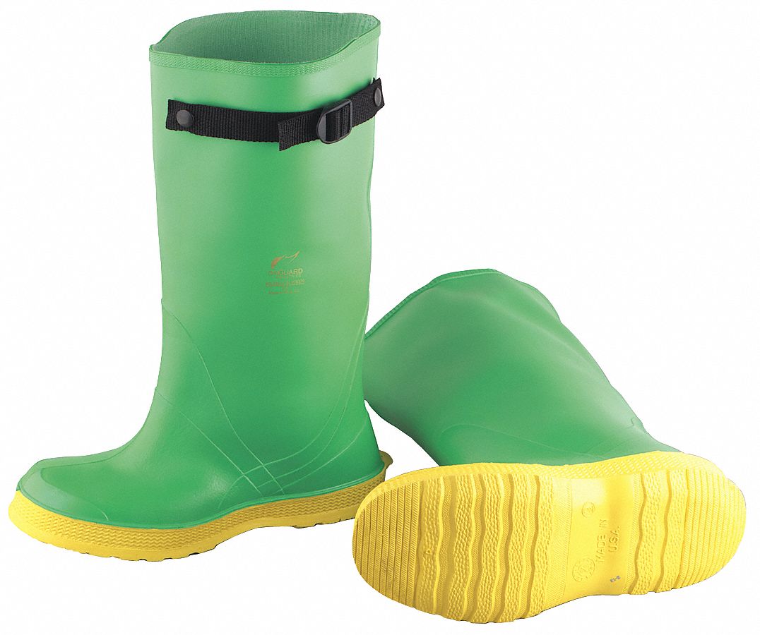 33VM54 - Boots 7 Pull On PVC Cleated Green PR