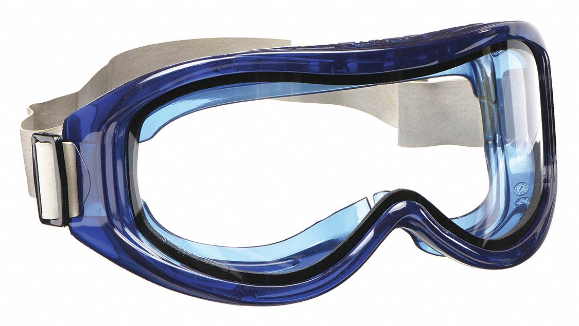 Safety Goggles: Clear Lens Color, Anti-Fog/Hardcoat/Scratch-Resistant, Indirect
