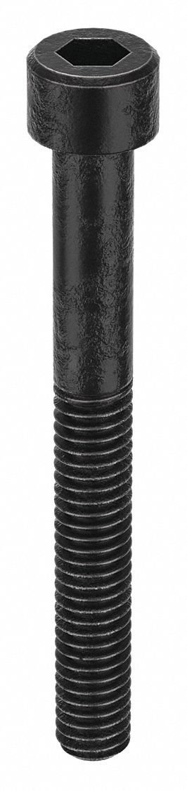 Socket Head Cap Screw: #6-40 Thread Size, 1 1/4 in Lg, Std, Black Oxide, Alloy Steel, 100 PK