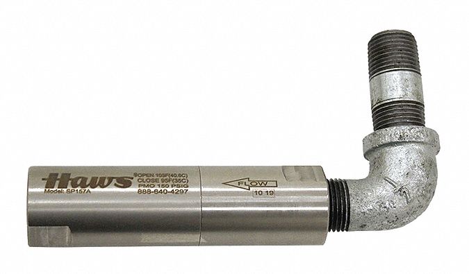 Valve: For Use With Eyewash/Shower, Silver, 1/2 in NPT Female, Stainless Steel