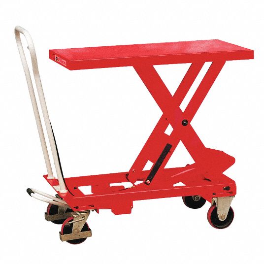 Dayton Manual Mobile Scissor Lift Table 550 Lb Load Capacity 32 1 2