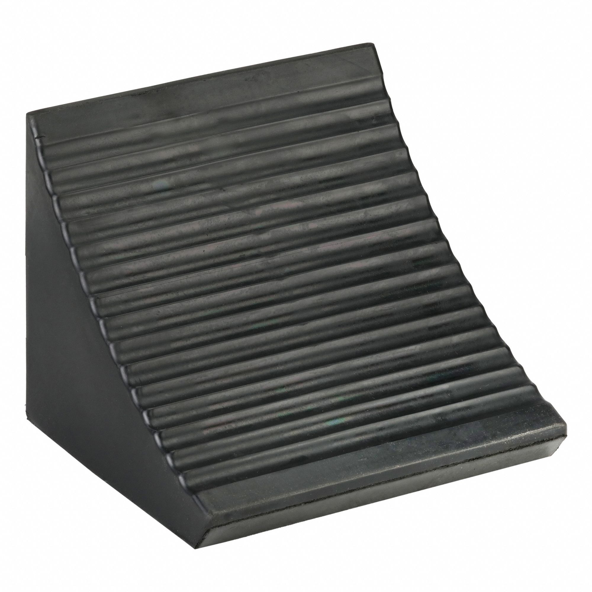 Wheel Chock: Rubber, 86 in Max Compatible Wheel Dia, 120, 000 lb Vehicle Wt - Max, 10 in Overall Ht