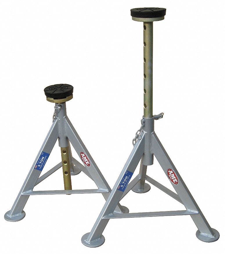3 Ton Car Axle Jack Stands (Pair) – Adjustable Folding Pipe Jack Stands, Red