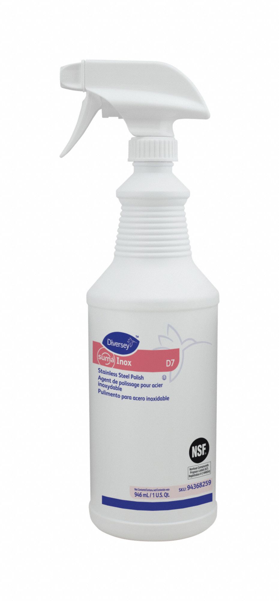 Metal Cleaner and Polish: Trigger Spray Bottle, 32 oz Container Size, Ready to Use, Liquid, 6 PK