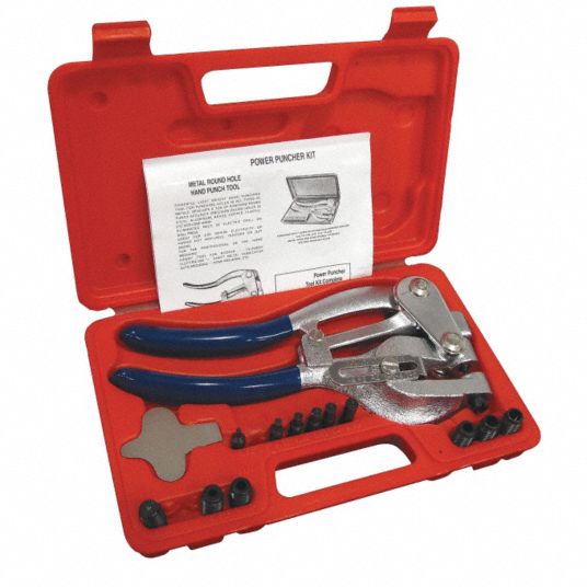 New Power Hole Punch Kit - Sheet Metal - Hand Tool Set HEAVY DUTY Punch Kit