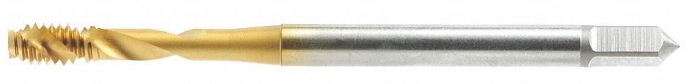 Spiral Flute Tap: 9/16"-12 Thread Size, 5/8 in Thread Lg, 4 5/16 in Overall Lg, Right Hand, TiN