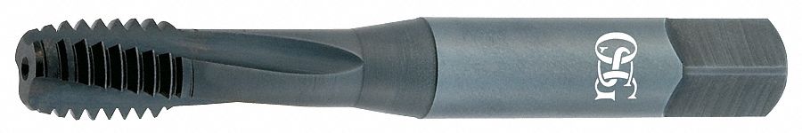 Spiral Flute Tap: #8-32 Thread Size, 1/4 in Thread Lg, 2 3/32 in Overall Lg, Bottoming, 2 Flutes