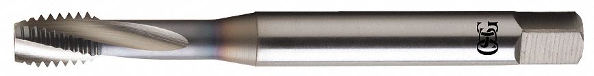 Spiral Flute Tap: M8x1.25 Thread Size, 8.00 mm Thread Lg, 90.00 mm Overall Lg, Bottoming