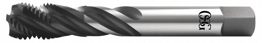 Spiral Flute Tap: 9/16"-18 Thread Size, 5/8 in Thread Lg, 3 29/32 in Overall Lg, Right Hand