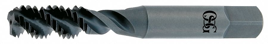 Spiral Flute Tap: #10-24 Thread Size, 1/2 in Thread Lg, 2 11/32 in Overall Lg, Plug, Right Hand