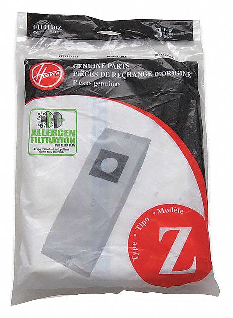 Vacuum Bag: Hoover, C1700900/C1702900, Dry, Paper, Std, 4010100Z