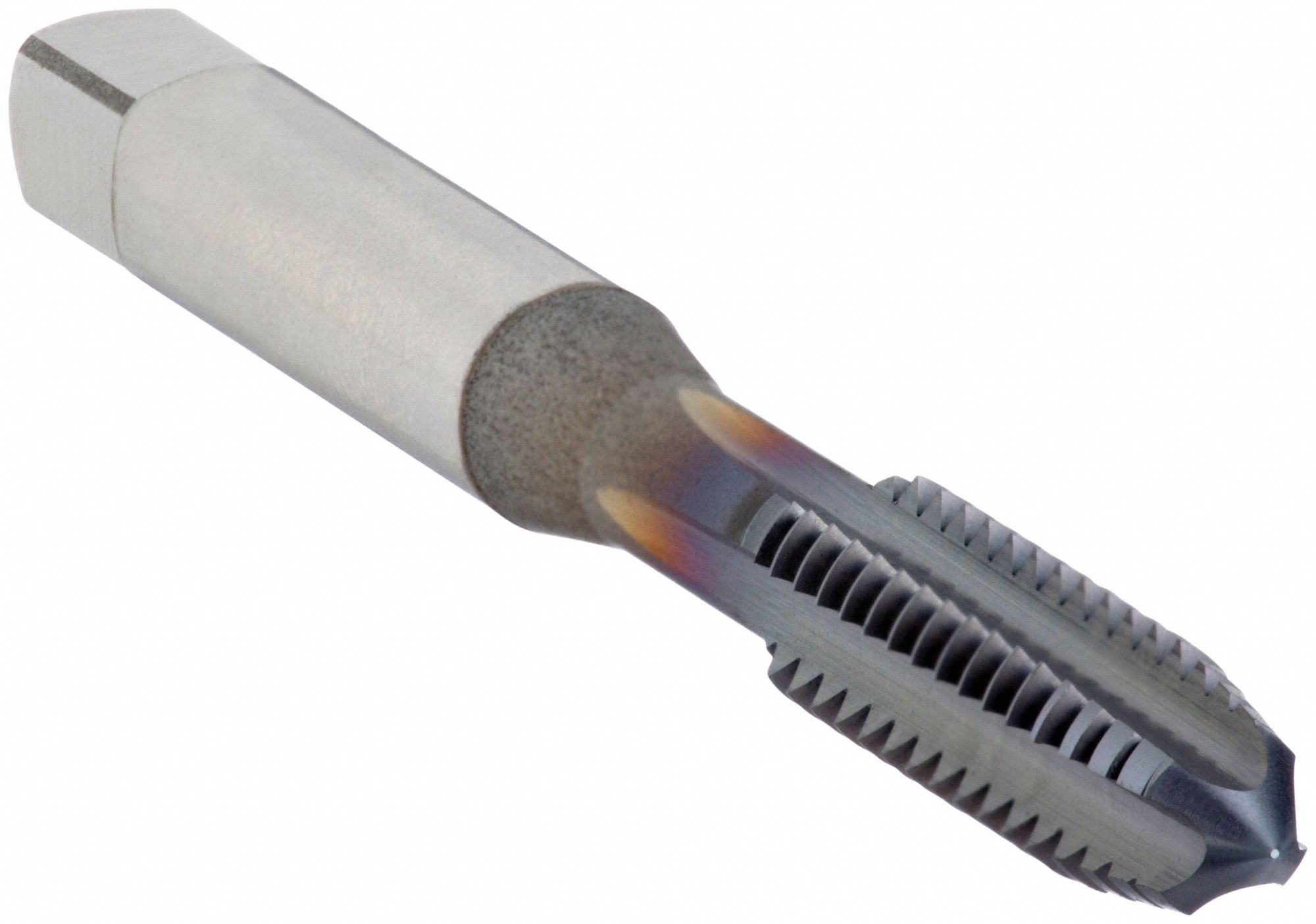 Straight Flute Tap: 1/4"-20 Thread Size, 11/16 in Thread Lg, 2 1/2 in Overall Lg, Plug, 4 Flutes