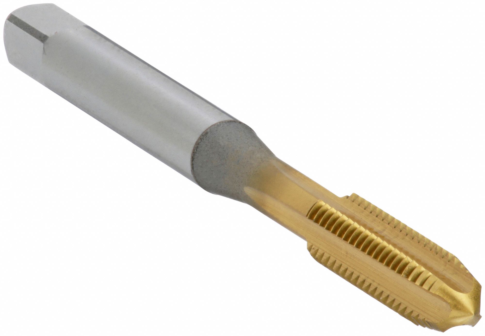 Straight Flute Tap: #10-24 Thread Size, 9/16 in Thread Lg, 2 11/32 in Overall Lg, Plug, 4 Flutes