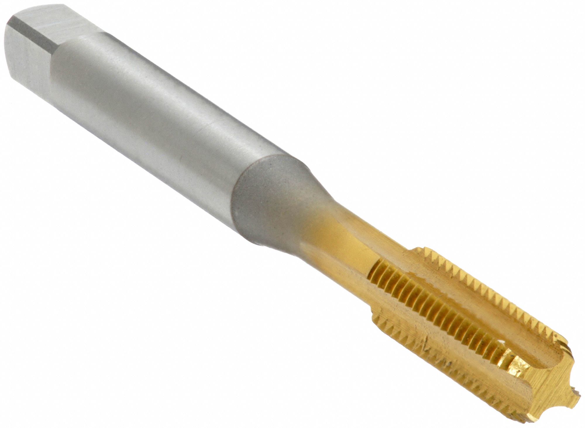 Straight Flute Tap: #10-24 Thread Size, 9/16 in Thread Lg, 2 11/32 in Overall Lg, Bottoming, H3