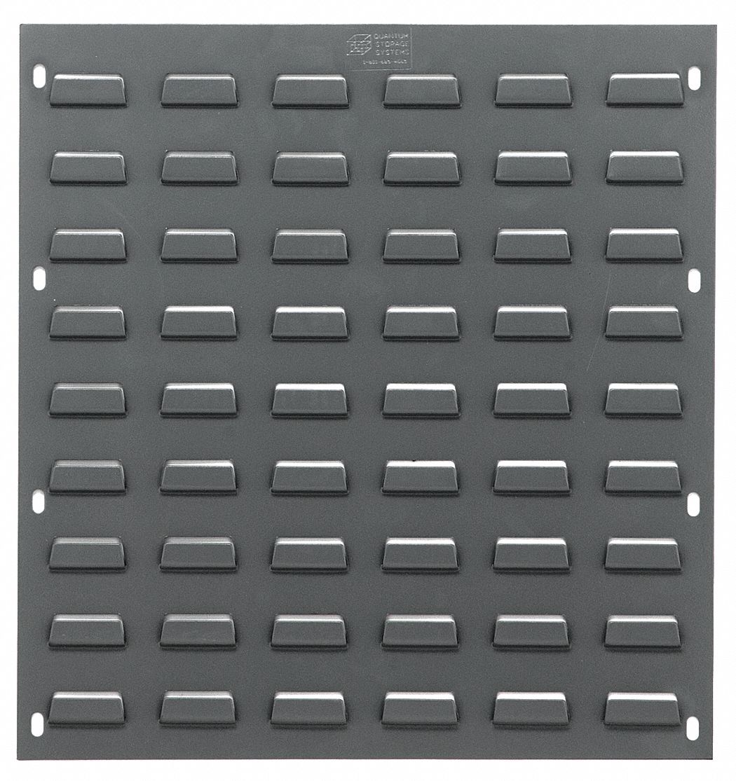 Louvered Panel: 20 in x 18 in x 1/4 in, 1 Sides, 0 Bins, Gray