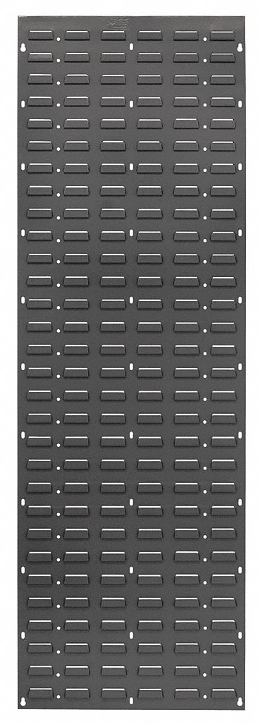 Louvered Panel: 61 in x 18 in x 1 1/2 in, 1 Sides, 0 Bins, Gray