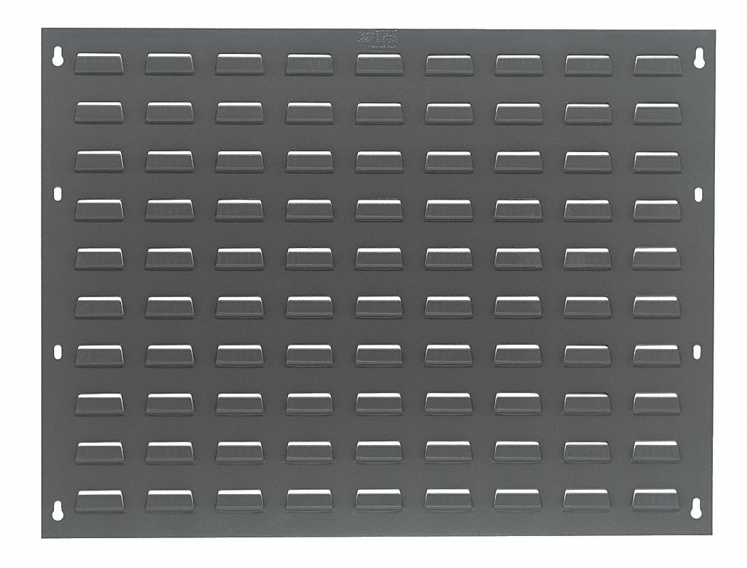 Louvered Panel: 21 in x 27 in x 1/4 in, 1 Sides, 0 Bins, Gray