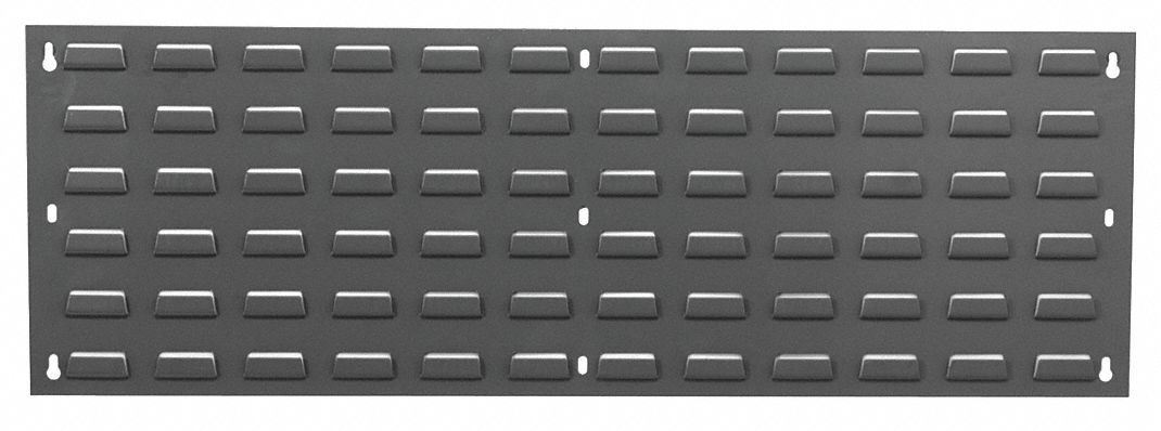 Louvered Panel: 12 in x 36 in x 1/4 in, 1 Sides, 0 Bins, Gray