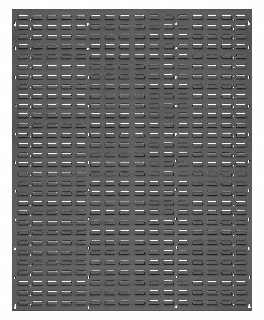 Louvered Panel: 61 in x 48 in x 1 in, 1 Sides, 0 Bins, Gray
