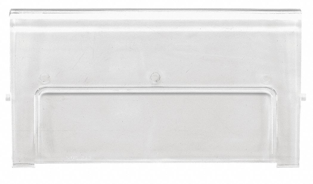 Bin Window: 8 1/2 in x 2 1/2 in, For 6 3/4 in Bin Wd, Clear, Plastic