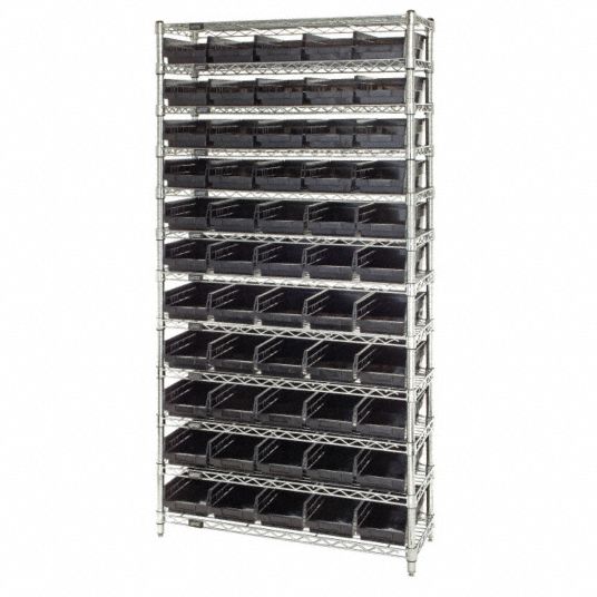 QUANTUM STORAGE SYSTEMS, 36 in x 12 in x 74 in, 1 Sided, Bin Shelving ...