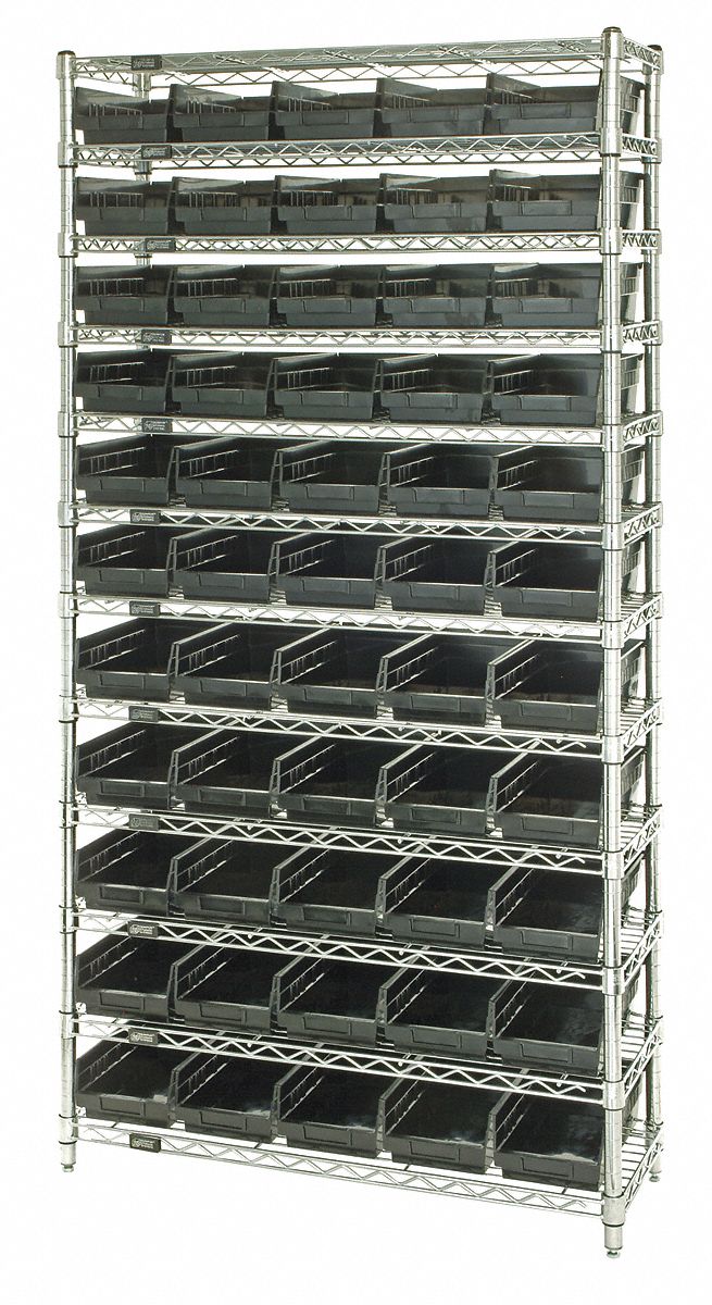 QUANTUM STORAGE SYSTEMS, 36 in x 18 in x 74 in, 1 Sided, Bin Shelving ...