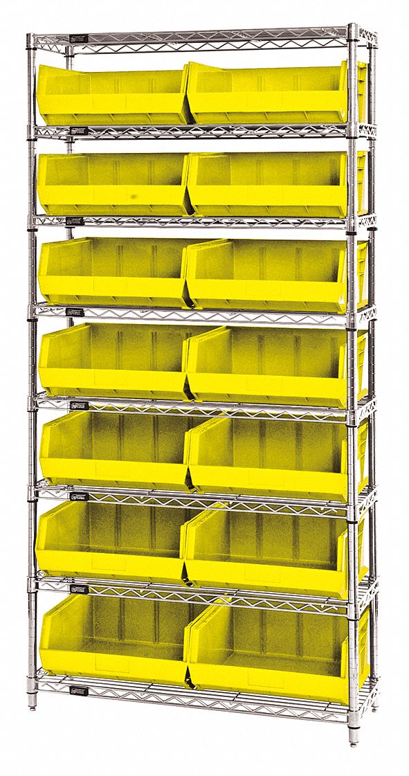 QUANTUM STORAGE SYSTEMS, 36 in x 14 in x 74 in, 1 Sided, Bin Shelving