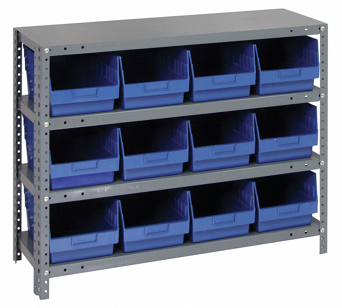 QUANTUM STORAGE SYSTEMS, 36 in x 12 in x 39 in, 1 Sided, Bin Shelving ...