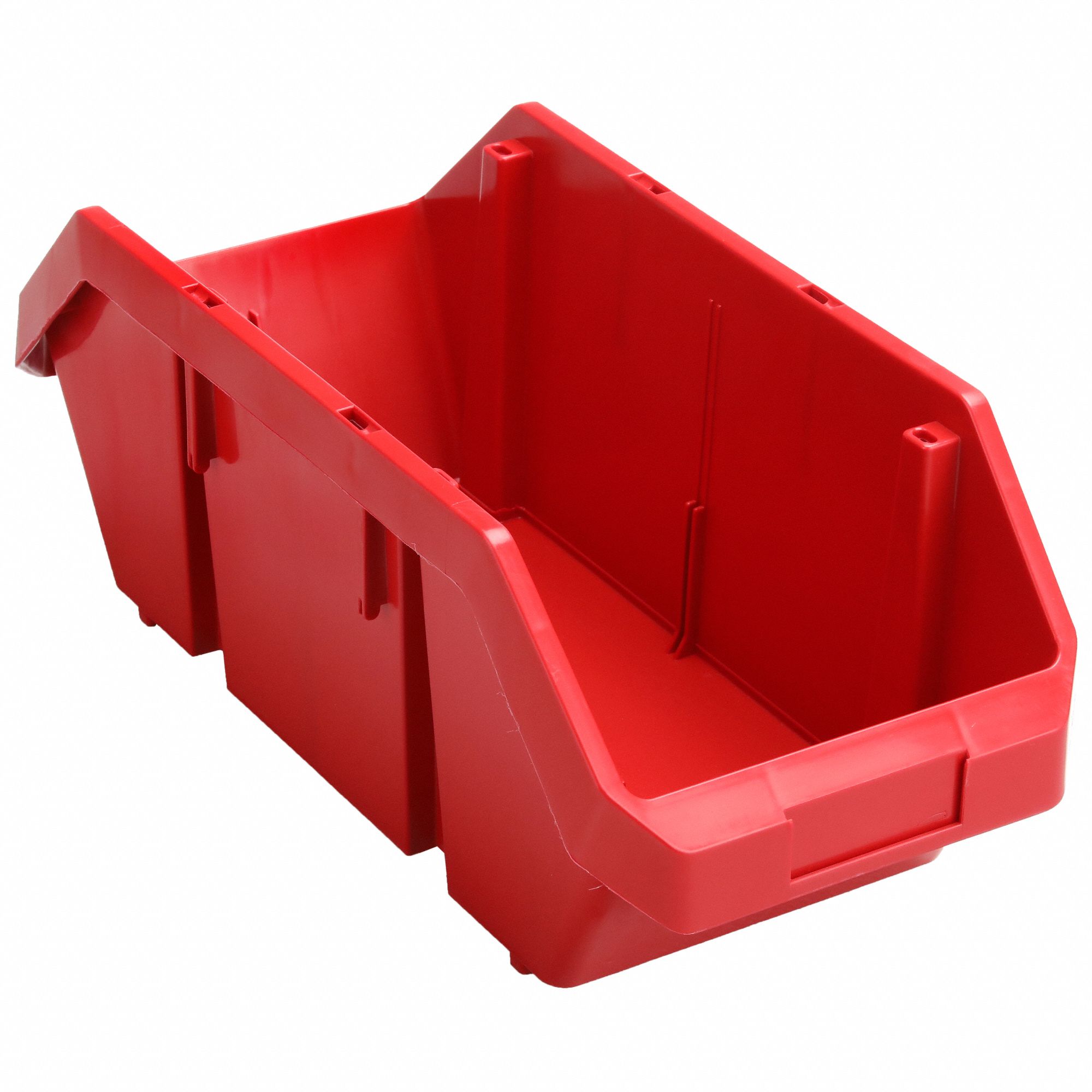 CROSS-STACKING BIN,18-1/2 IN. L,RED