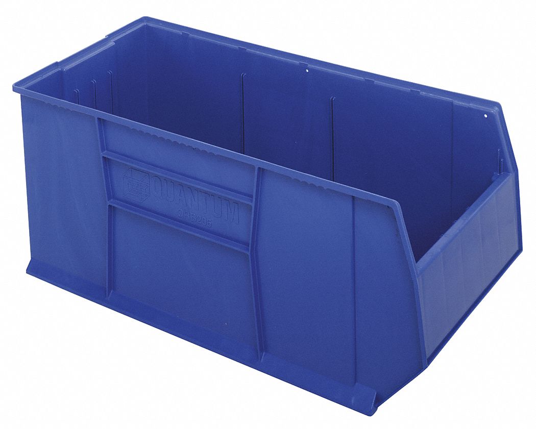Bin: 41 7/8 in Overall Lg, 19 7/8 in x 17 1/2 in, Blue, Stacking Capable