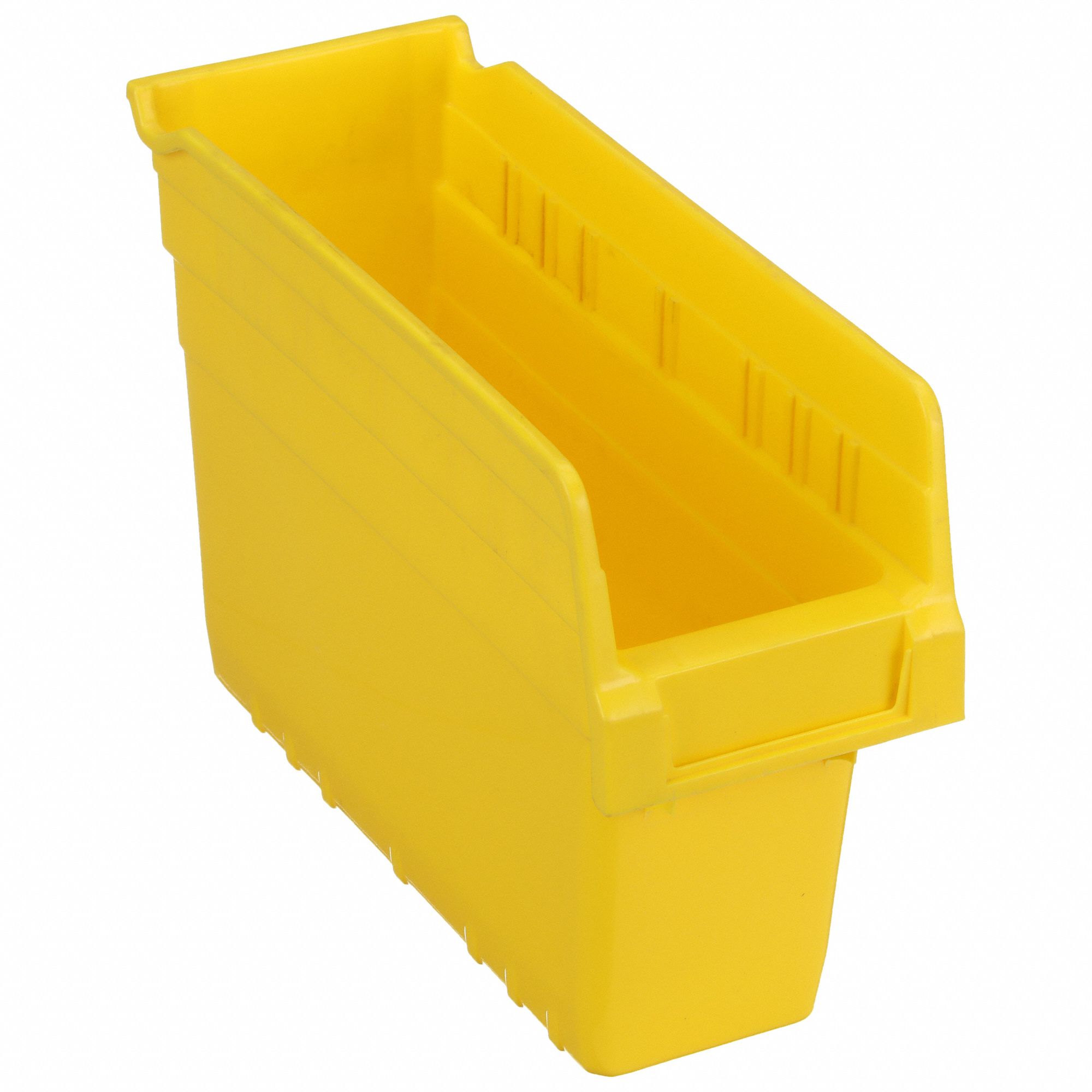 Shelf Bin: 11 5/8 in Overall Lg, 4 3/8 in x 8 in, Yellow, Nesting Capable