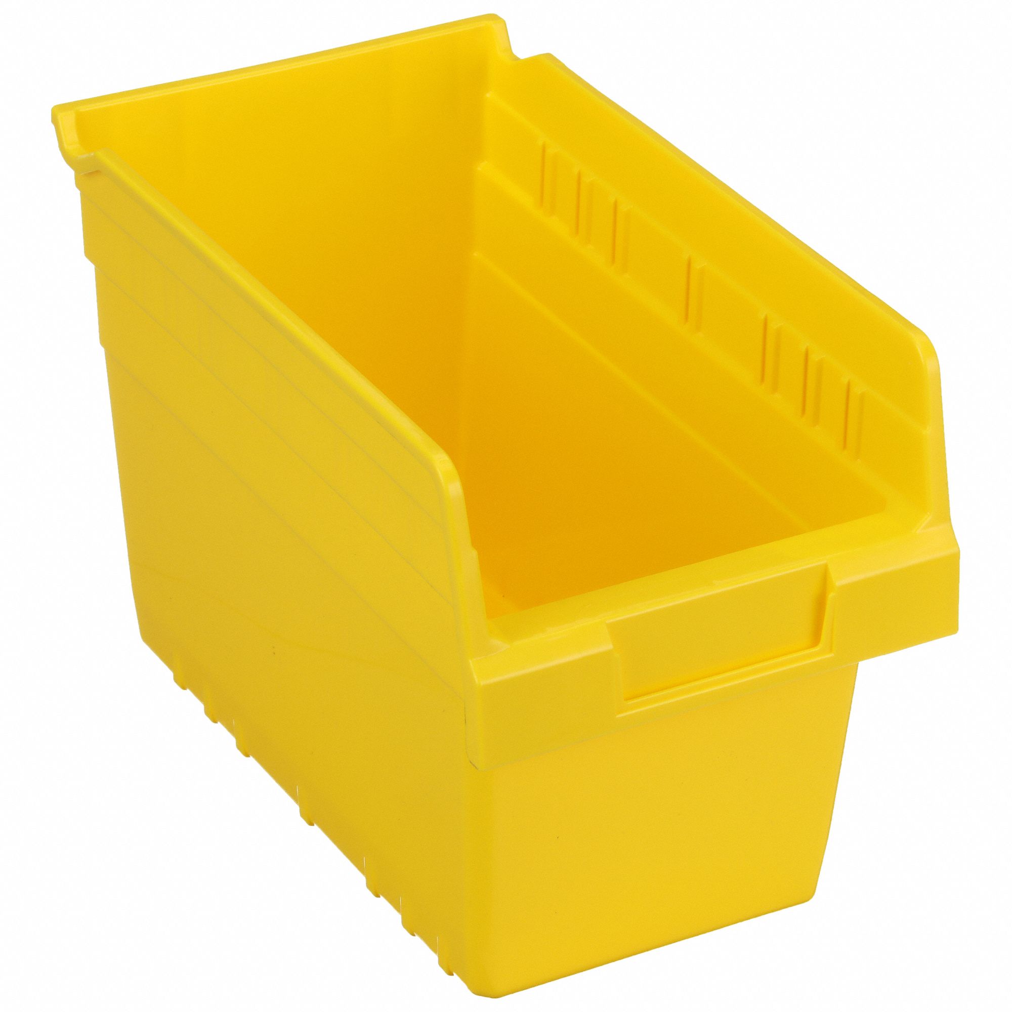 Shelf Bin: 11 5/8 in Overall Lg, 6 5/8 in x 8 in, Yellow, Nesting Capable